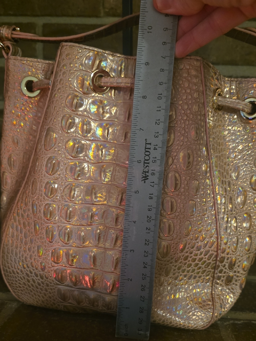 Brahmin Melinda Medium Leather Bucket Bag - Picture 9 of 10